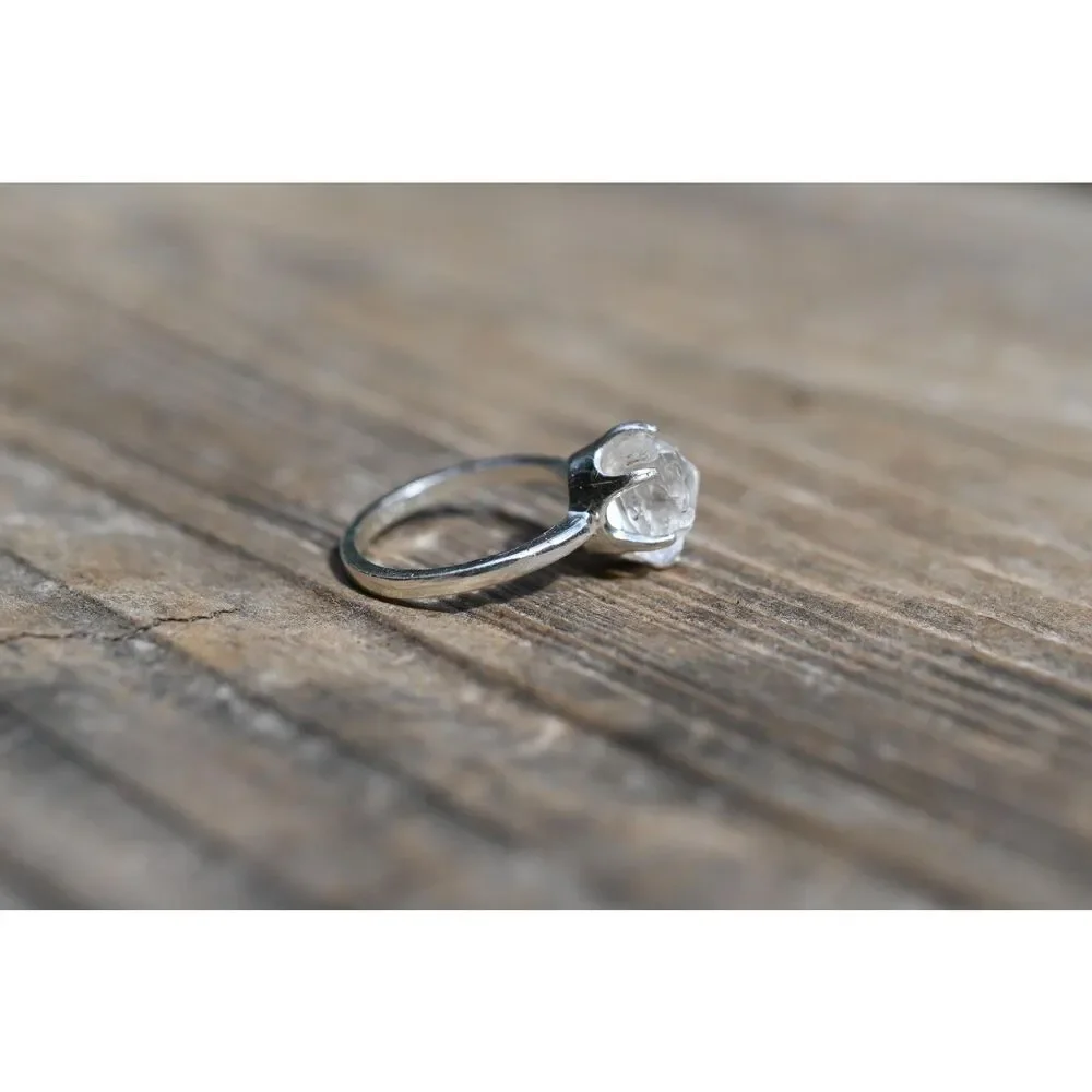 Pear shaped Lake county diamond engagement ring sterling silver 925 size 4
